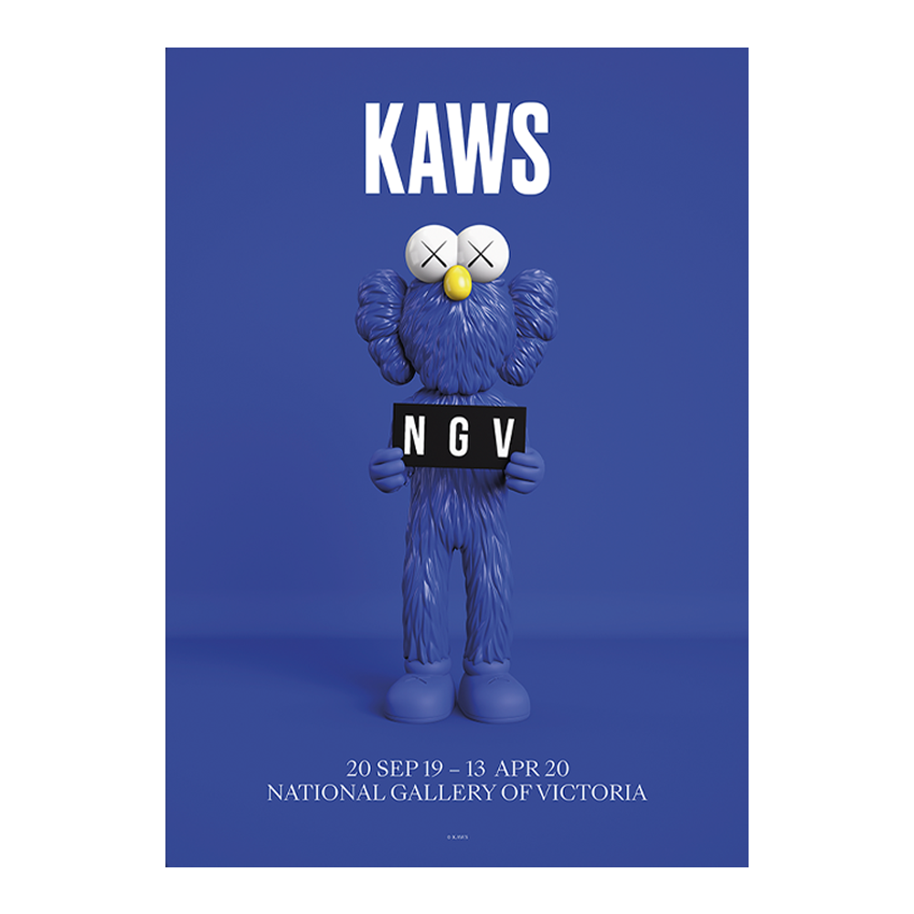 KAWS X NGV BFF Blue Poster / KAWS / 카우스 BFF 포스터 블루 / 42.1cm x 59.4cm