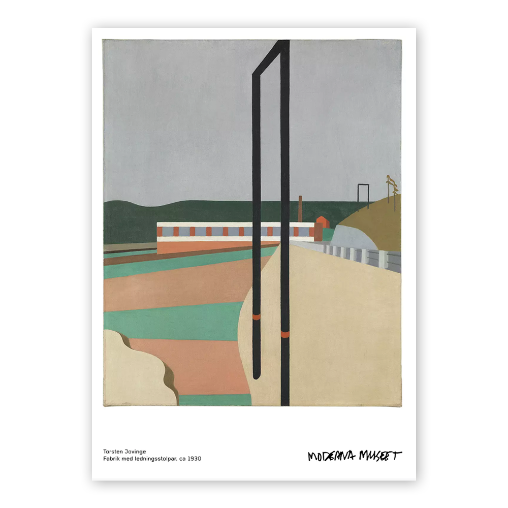 Factory with telegraph-poles Poster / Torsten Jovinge / 50 cm x 70 cm