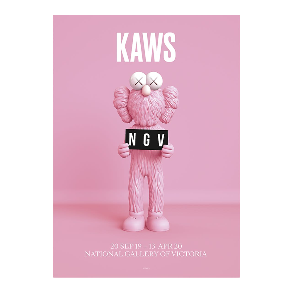 KAWS X NGV BFF Pink Poster / KAWS / 카우스 BFF 포스터 핑크 / 42.1cm x 59.4cm