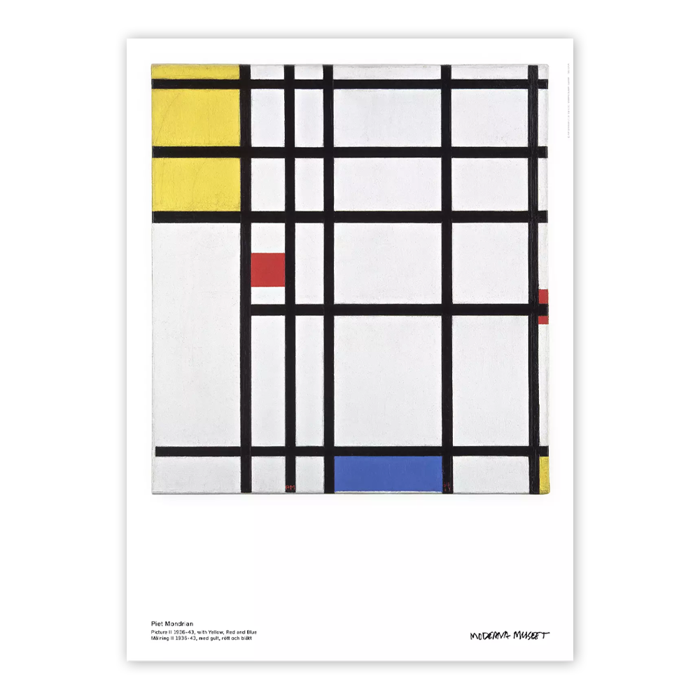 Picture II 1932-43 with yellow, red and blue Poster / Piet Mondrian / 피에트 몬드리안 포스터 / 50 cm x 70 cm