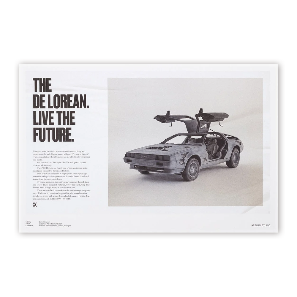 Fictional Advertisement Poster - DeLorean / 다니엘 아샴 포스터 / Daniel Arsham / 61 cm x 91.5 cm