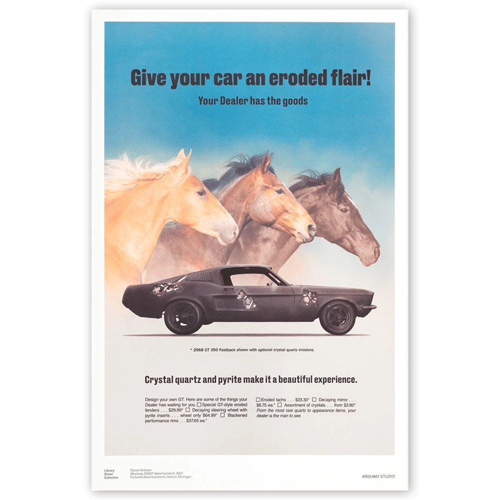 Fictional Advertisement Poster - Mustang 350 GT / 다니엘 아샴 포스터 / Daniel Arsham / 61 cm x 91.5 cm
